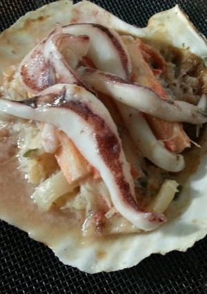 イカ塩辛と紅ズワイの海鮮焼き塩味・味噌味-レシピのメイン写真