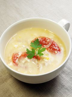 トマトの甘酒たまごスープ-レシピのメイン写真