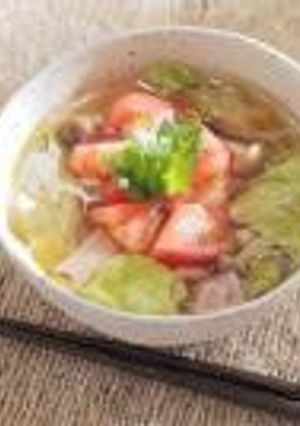 【夏野菜】レタスとトマトのスーラ−蒟蒻麺-レシピのメイン写真