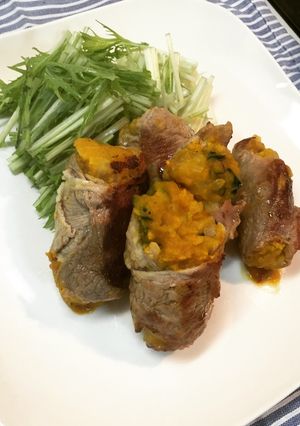 マッシュカボチャの肉巻き焼き。-レシピのメイン写真