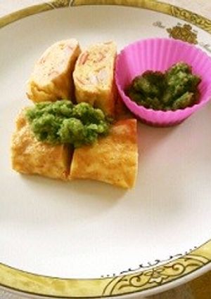 カニカマ玉子焼おろしきゅうりがけ-レシピのメイン写真