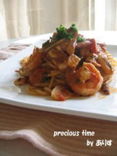 えびとイカのトマトパスタ-レシピのメイン写真