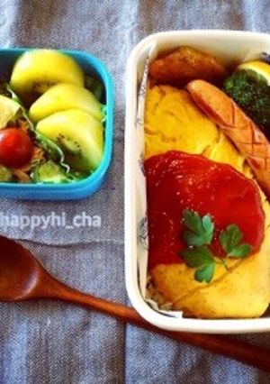 お弁当 × オムライス×無印良品ホーロー-レシピのメイン写真
