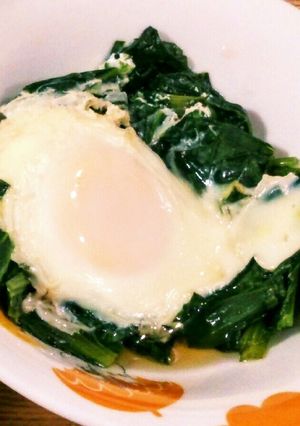 手抜きで即ウマ(^o^)青菜の玉子釣り-レシピのメイン写真
