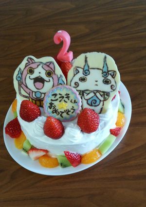 妖怪ウォッチ☆ジバニャン&コマサンケーキ-レシピのメイン写真