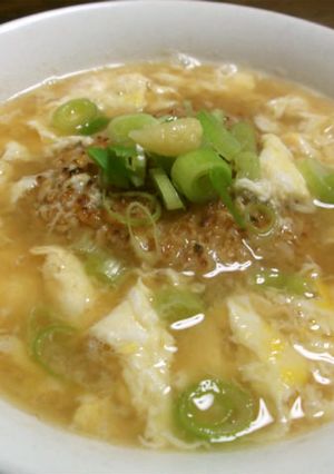 焼きおにぎり入り卵スープ-レシピのメイン写真