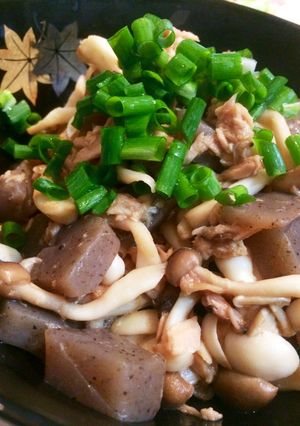 ポン酢で♡きのこと蒟蒻のシーチキン煮-レシピのメイン写真