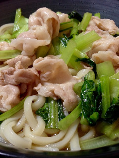 小松菜ドッサリ肉うどん-レシピのメイン写真