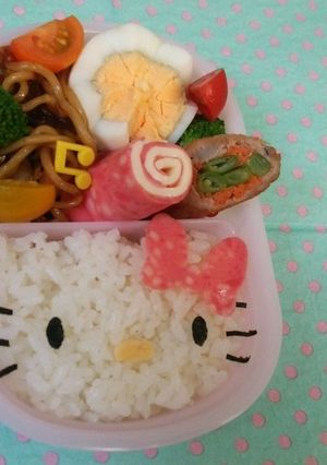 簡単時短キャラ弁キティちゃん-レシピのメイン写真