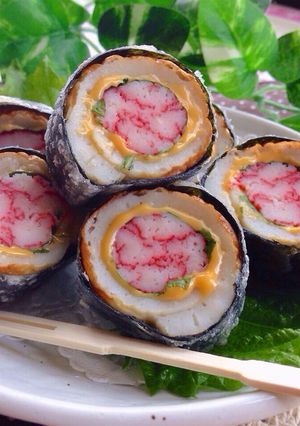 カニカマ大葉チーズの竹輪海苔巻き天♡-レシピのメイン写真