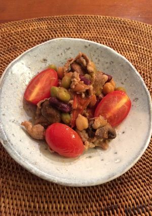 豚肉とトマトのお豆ゴロゴロ炒め-レシピのメイン写真