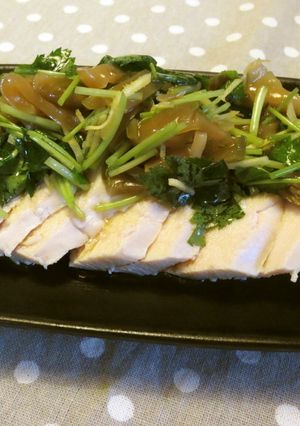 鶏ムネ肉の三つ葉とザーサイのっけ-レシピのメイン写真