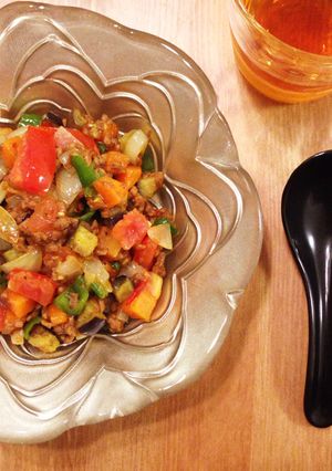 ひき肉と夏野菜のカレー炒め-レシピのメイン写真