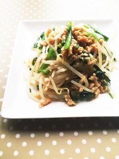 ニラともやしの肉みそ和え。おつまみにも。-レシピのメイン写真
