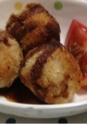 コーンスープリメイク肉巻きコロッケ-レシピのメイン写真