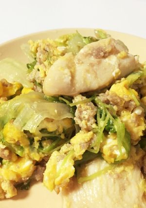 豚ひき肉とレタスの炒め物-レシピのメイン写真