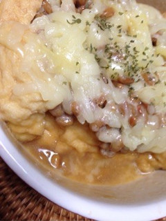 レンチンで手軽に!厚揚げ納豆チーズ-レシピのメイン写真
