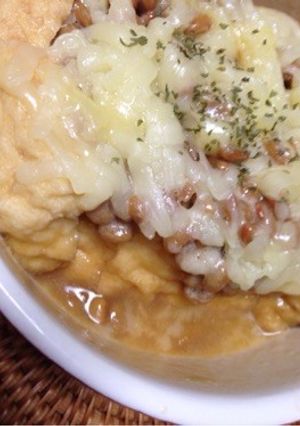 レンチンで手軽に！厚揚げ納豆チーズ-レシピのメイン写真