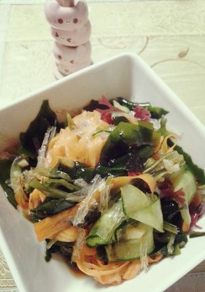 調味料はお醤油だけ☆さっぱり海藻サラダ-レシピのメイン写真