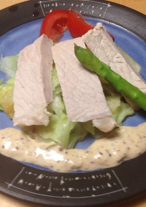 蒸し豚 野菜 アンチョビマヨかけ-レシピのメイン写真