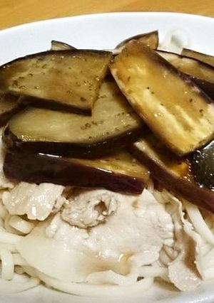 なすと豚肉のさっぱり冷やしうどん♪-レシピのメイン写真