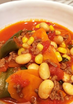 トマト缶で♡お豆ゴロゴロお野菜たっぷり煮-レシピのメイン写真