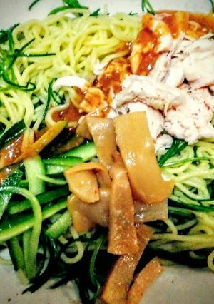 おかひじきの冷し麺 三食焼きそばで超速-レシピのメイン写真