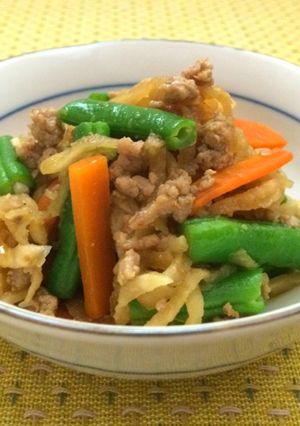 インゲンと切干し大根のそぼろ煮-レシピのメイン写真