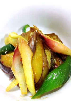 なすとピーマンの粒マスタードカレー風味-レシピのメイン写真