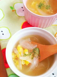 簡単☆コーンと玉ねぎのやさしいスープ。-レシピのメイン写真