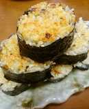 大葉にんにく醤油で焼き海苔巻