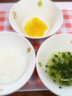 *離乳食中期*青梗菜のスープ・オレンジ-レシピのメイン写真