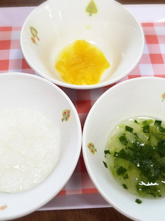 *離乳食中期*青梗菜のスープ・オレンジ-レシピのメイン写真