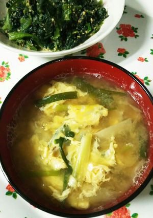 朝食に❗茗荷の卵とじお味噌汁-レシピのメイン写真