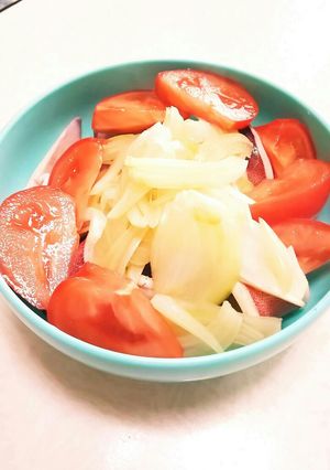 玉ねぎトマトポン酢イカサラダ-レシピのメイン写真