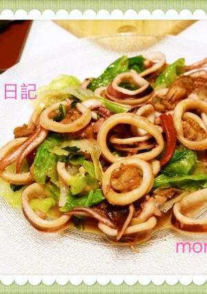 「イカとベビーホタテのバジル炒め」-レシピのメイン写真