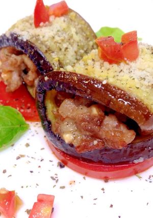 クリーミーな挽肉のナス巻き-レシピのメイン写真