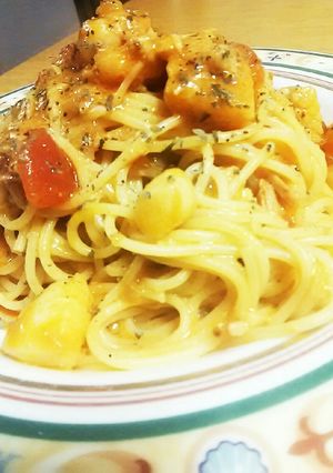 男のこだわり料理第4段！シーフードパスタ-レシピのメイン写真