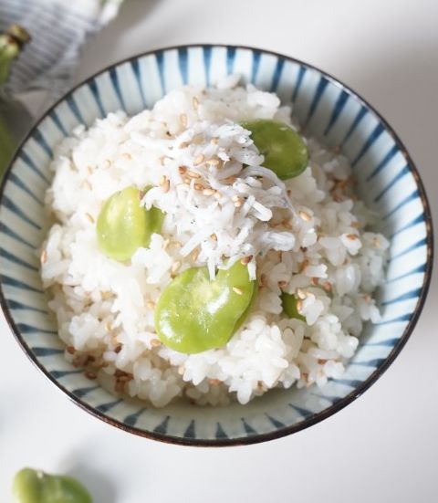 そら豆としらすのごま炊き込みご飯-レシピのメイン写真