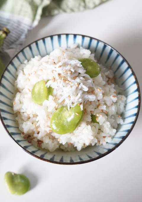 そら豆としらすのごま炊き込みご飯-レシピのメイン写真