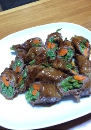 牛肉でヘルシー巻-レシピのメイン写真
