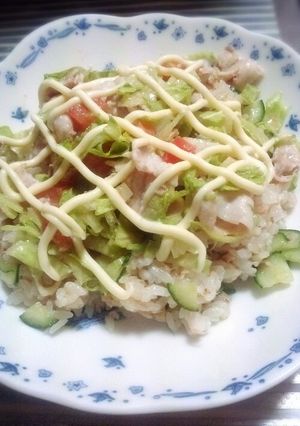 簡単☆冷しゃぶサラダ寿司♪-レシピのメイン写真