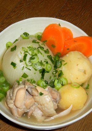 新玉ねぎと新ジャガの梅肉煮-レシピのメイン写真