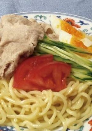 ゆで豚のごまだれ冷やし中華-レシピのメイン写真