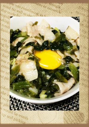 豚バラとほうれん草のねぎ塩丼-レシピのメイン写真