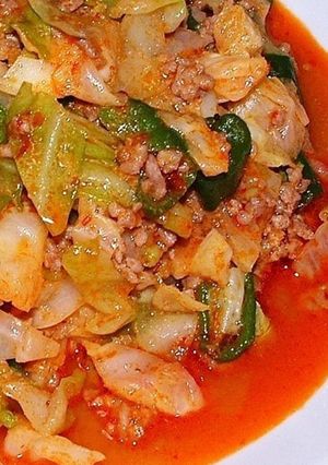 豚ひき肉とキャベツの甘味噌炒め(回鍋肉)-レシピのメイン写真