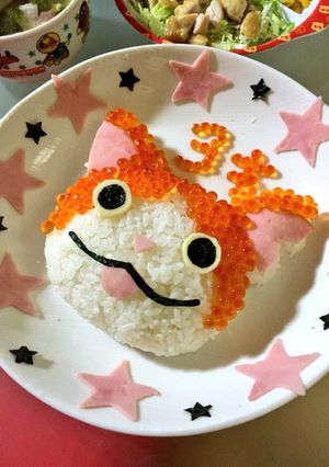 誕生日にいくらでジバニャン☆キャラ飯-レシピのメイン写真