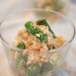 アスパラの豆腐明太子和え