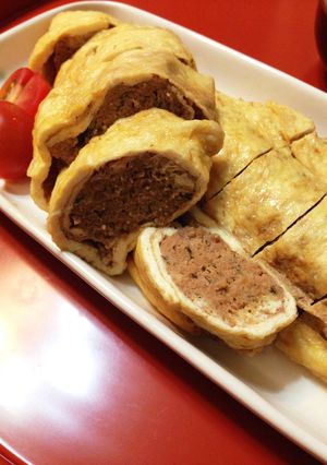 レンジ加熱・ひき肉のお揚げ巻き-レシピのメイン写真