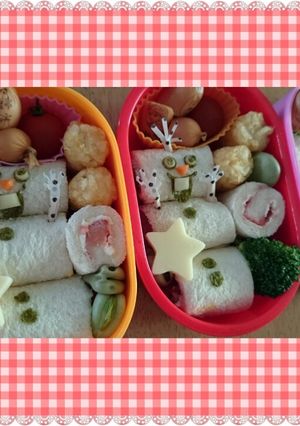 簡単♡ロールサンドイッチでオラフキャラ弁-レシピのメイン写真